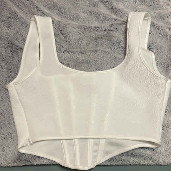 white corset top!! worn once, size xs but is really a size s - Picture 2 of 2
